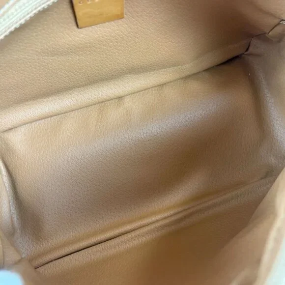 Celine Mini Boston Bag Top Handle Bag Macadam Pattern Beige Vintage - Picture 8 of 10